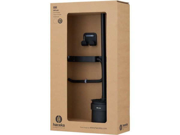4x Haceka IXI Toiletset - 3-delig - Mat Zwart – foto 2 – kavel bij XL Auctions