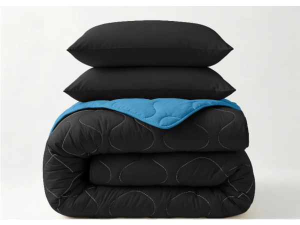 Wasbaar Lazy Dekbed Zonder Overtrek Zwart Blauw 240 x 200 cm