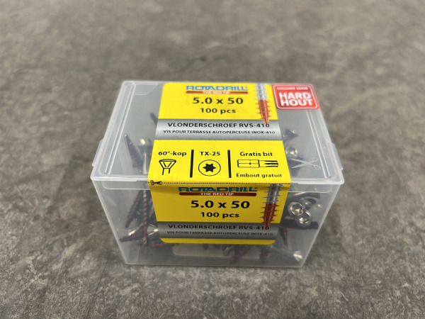 4x Rotadrill vlonderschroeven ø5,0x50mm rvs 100-pack
