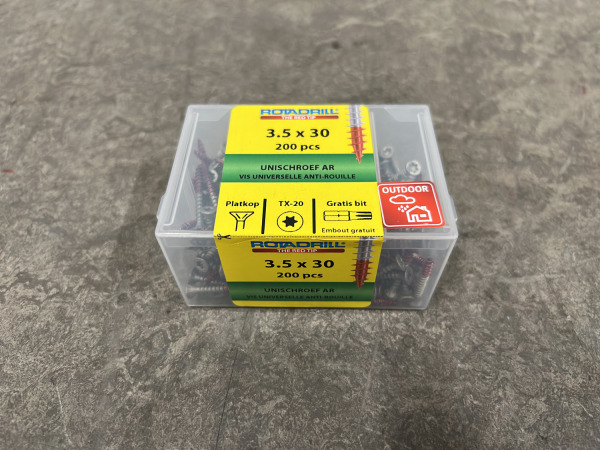 12x Rotadrill unischroeven ø3,5x30mm AR 200-pack