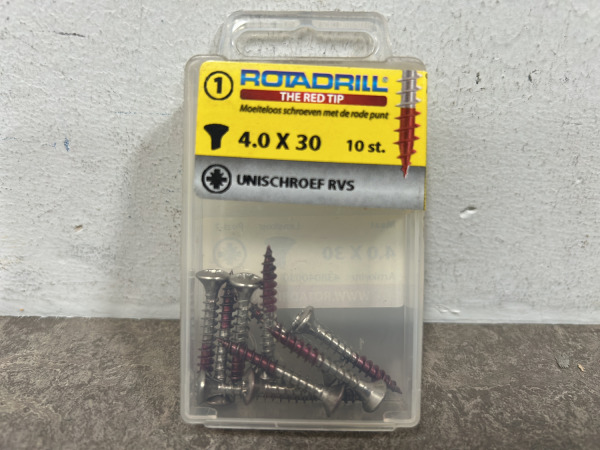 40x Rotadrill universeelschroef ø4,0x30mm rvs 10-pack