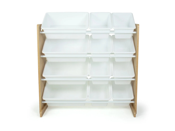 Journey Speelgoedorganizer met 12 Bakken Naturel/Wit – foto 3 – kavel bij XL Auctions