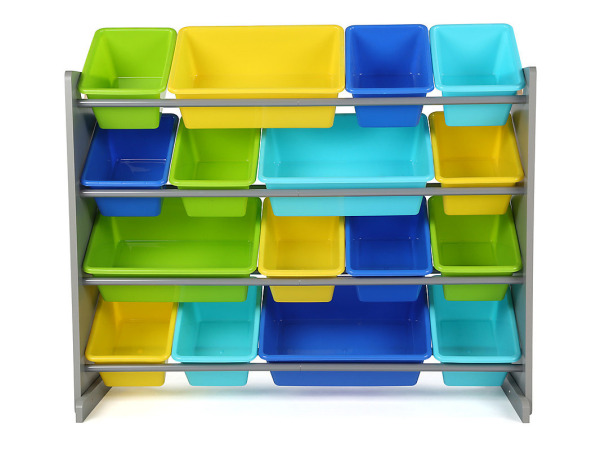 Elements Supersized XL Grijs/Blauw 16-Bin Speelgoedorganizer – foto 2 – kavel bij XL Auctions