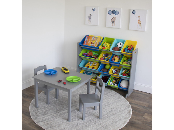 Elements Supersized XL Grijs/Blauw 16-Bin Speelgoedorganizer – foto 4 – kavel bij XL Auctions