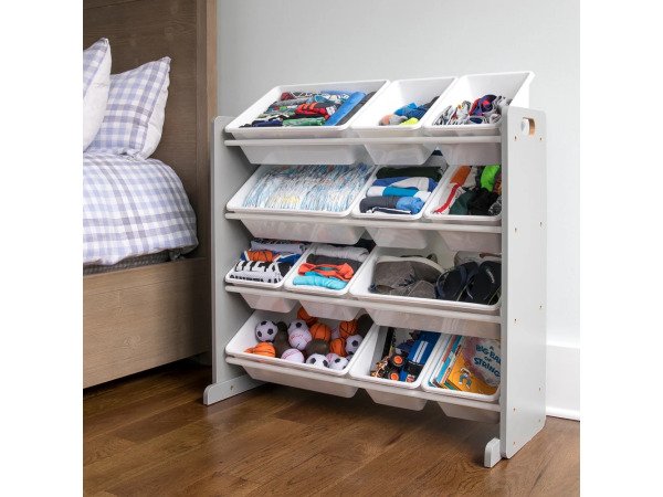Inspire Grijs/Wit 12-Bin Speelgoedorganizer – foto 3 – kavel bij XL Auctions