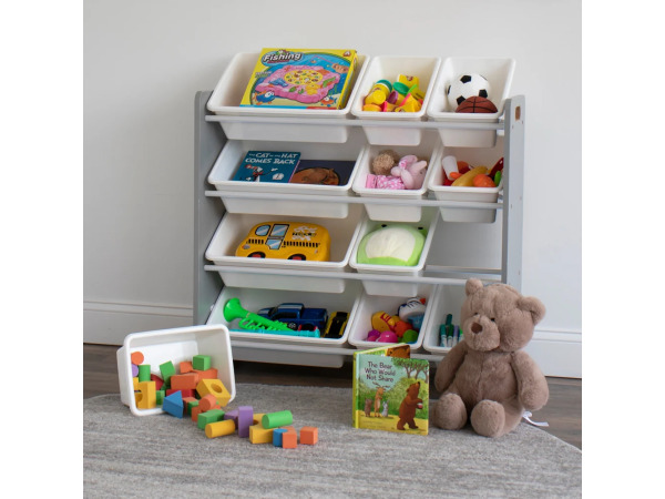 Inspire Grijs/Wit 12-Bin Speelgoedorganizer – foto 4 – kavel bij XL Auctions