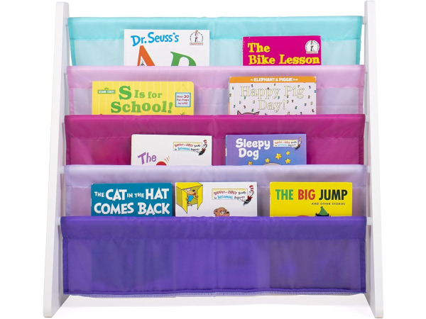 Forever Kinderboekenrek 4 Etages Wit/Roze/Paars/Blauw – foto 3 – kavel bij XL Auctions