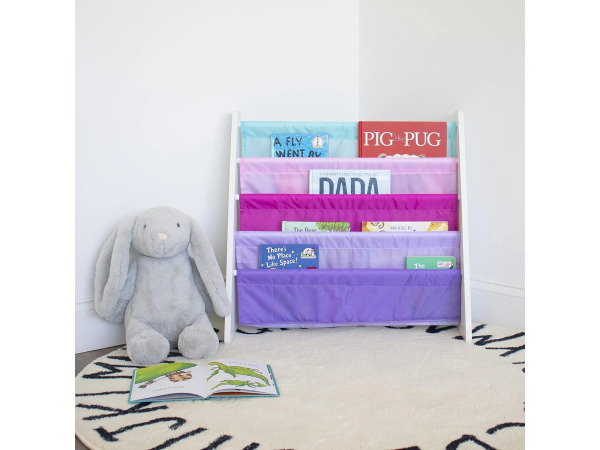 Forever Kinderboekenrek 4 Etages Wit/Roze/Paars/Blauw – foto 4 – kavel bij XL Auctions