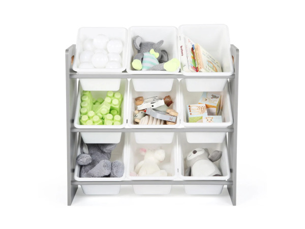 Hampton Sandwashed Speelgoedorganizer met 9 Plastic Bakken – foto 2 – kavel bij XL Auctions