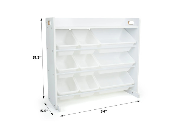 Cambridge Wit Speelgoedorganizer met Plank en 9 Opbergbakken – foto 5 – kavel bij XL Auctions