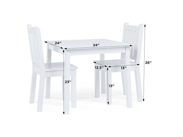 Daylight Houten Tafel + 2 Stoelen Set Wit – foto 3 – kavel bij XL Auctions