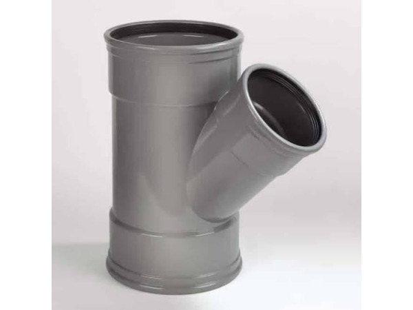 Wavin Wafix PVC T-stuk 45° 160 mm SN4 3 x mof met manchet gr – foto 2 – kavel bij XL Auctions