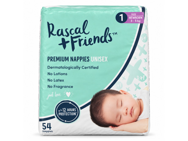 Rascal Premium Nappies | Maat 1 | 6x54 Luiers – foto 2 – kavel bij XL Auctions