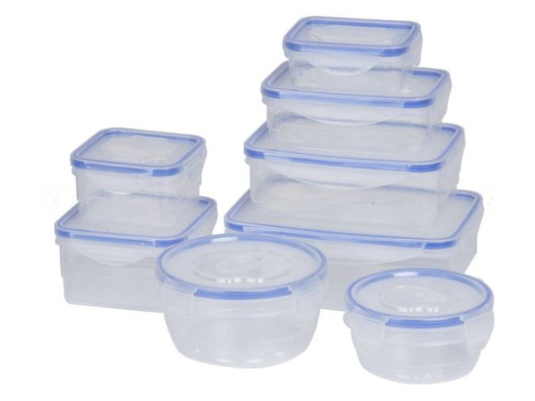 Vershoudbakjes - 8 delige set - transparant - kunststof