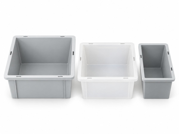Transport-/magazijnbakken kunststof – set van 3 stuks – kavel bij XL Auctions