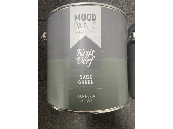2x Moodpaints Krijtverf Sage Green – 2,5 L – Extra Mat – foto 3 – kavel bij XL Auctions