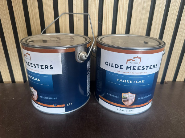 2x Gilde Meesters Parketlak – Blank Mat – 2,5L – foto 2 – kavel bij XL Auctions