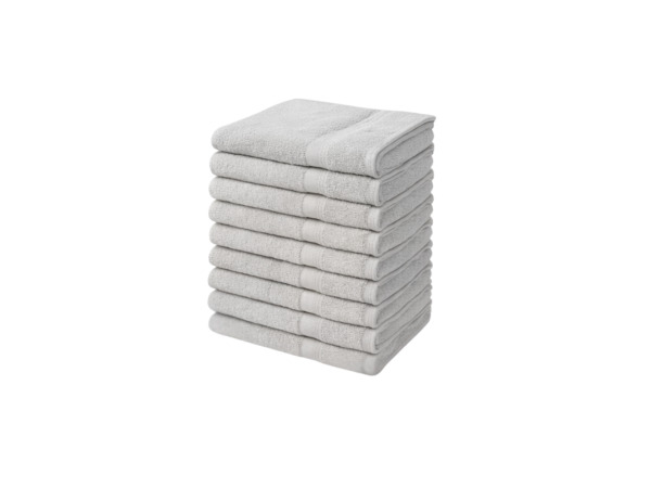 Handdoeken 50×100 cm – Set van 10 – 400 g/m² – Lichtgrijs – kavel bij XL Auctions