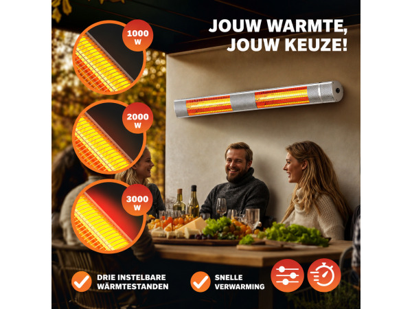 Elektrische terrasverwarmer MZH3000 - 3000 W - zilver – foto 6 – kavel bij XL Auctions