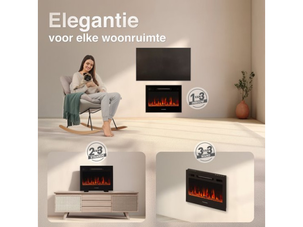 Marlon Pro 24 Elektrische Haard Zwart – 1800W 3-in-1 – foto 2 – kavel bij XL Auctions