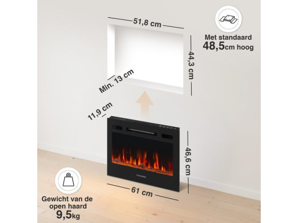 Marlon Pro 24 Elektrische Haard Zwart – 1800W 3-in-1 – foto 4 – kavel bij XL Auctions