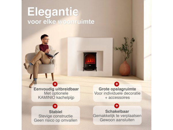 Leni Vrijstaande Elektrische Haard Zwart – 1800W – foto 6 – kavel bij XL Auctions