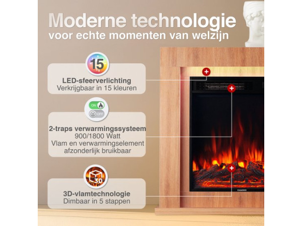 Matti Modern 32 Elektrische Haard – Eiken – foto 4 – kavel bij XL Auctions