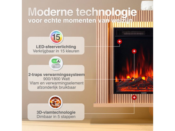 Matti Modern 32 Elektrische Haard – Paneel / Lamellen-look – foto 5 – kavel bij XL Auctions