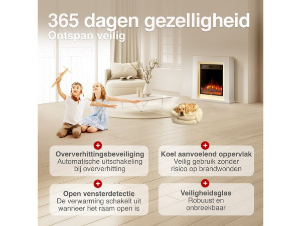 Matti Modern 32 Elektrische Haard – Wit – foto 3 – kavel bij XL Auctions