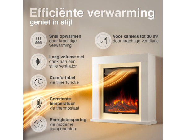 Matti Modern 32 Elektrische Haard – Wit – foto 5 – kavel bij XL Auctions