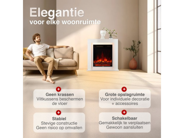 Matti Modern 32 Elektrische Haard – Wit – foto 6 – kavel bij XL Auctions