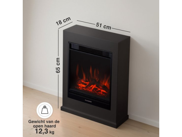Kalle Vrijstaande Elektrische Haard Zwart – 1800W – foto 2 – kavel bij XL Auctions