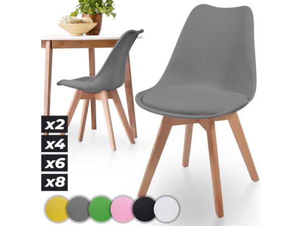 Eetkamerstoelen - Kuipstoelen - Kunststof - Grijs - Set van – kavel bij XL Auctions
