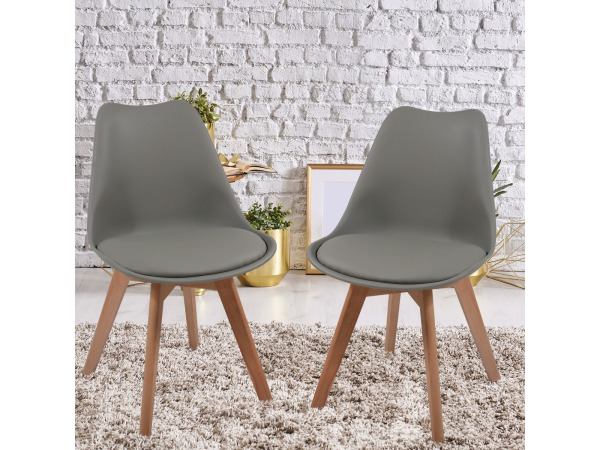 Eetkamerstoelen - Kuipstoelen - Kunststof - Grijs - Set van – foto 5 – kavel bij XL Auctions