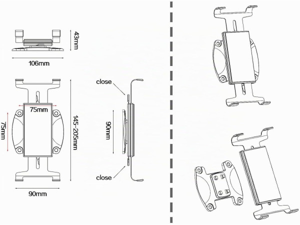 HFTEK Tablethouderadapter - 5,7-10,5 inch met VESA 75 – foto 2 – kavel bij XL Auctions