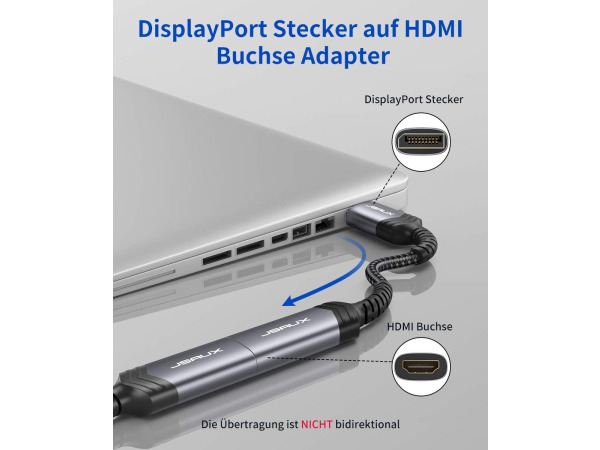 JSAUX DisplayPort naar HDMI Adapter 4K@30Hz – foto 2 – kavel bij XL Auctions