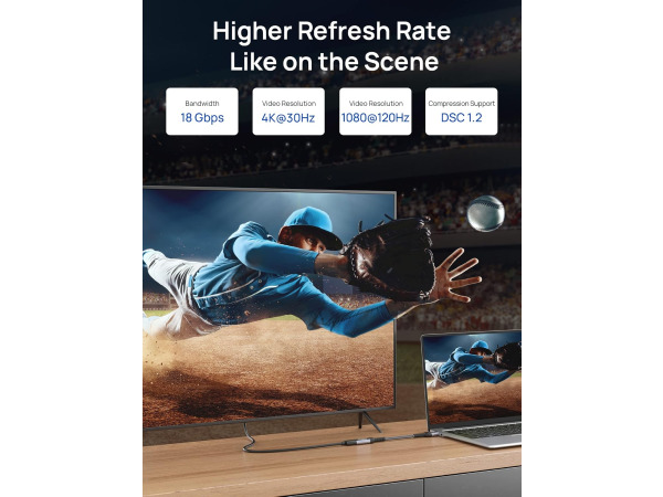 JSAUX DisplayPort naar HDMI Adapter 4K@30Hz – foto 3 – kavel bij XL Auctions