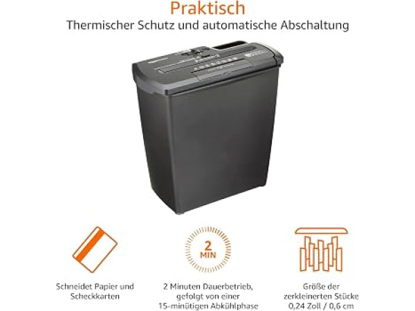Amazon Basics Papierversnipperaar - 7-8 vellen – foto 3 – kavel bij XL Auctions