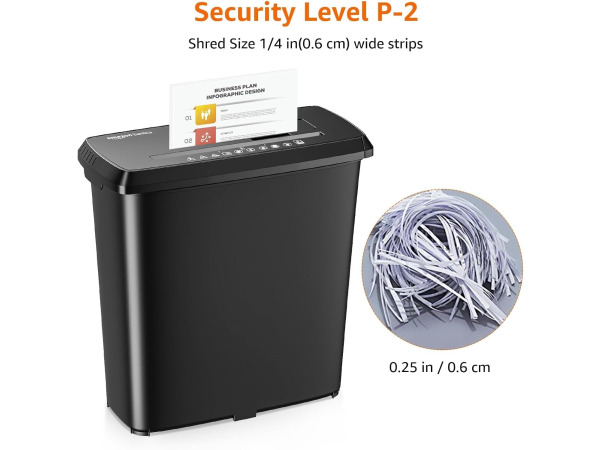 Amazon Basics papiervernietiger - 8 vellen (Engelse stekker) – foto 3 – kavel bij XL Auctions