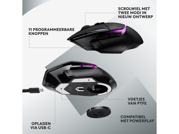 Logitech G G502 X PLUS LIGHTSPEED Draadloze RGB Gaming Muis – foto 7 – kavel bij XL Auctions