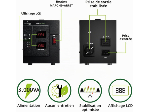 Tecnoware Power Systems - Spanningsstabilisator 3000VA – foto 2 – kavel bij XL Auctions