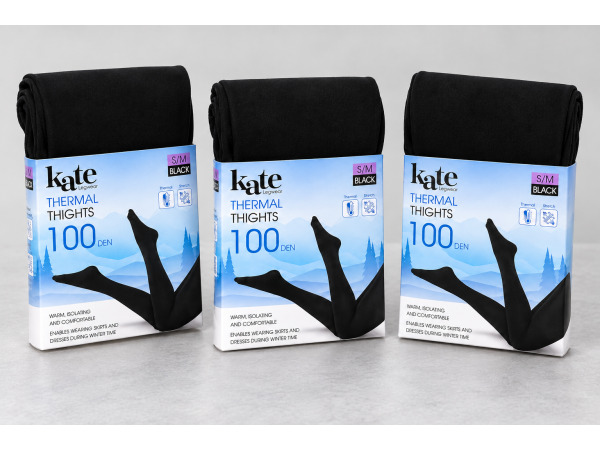 3x Kate thermopanty 100 denier – zwart – maat S/M – kavel bij XL Auctions