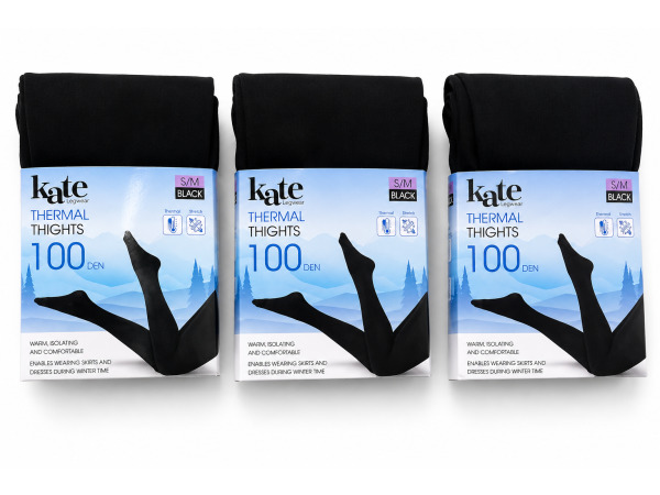 3x Kate thermopanty 100 denier – zwart – maat S/M – foto 2 – kavel bij XL Auctions
