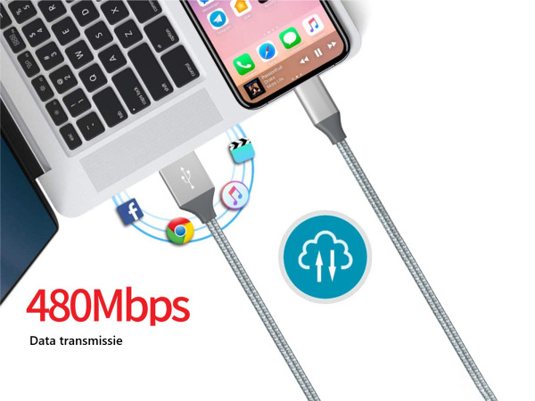 USB C flexibele oplaadkabel - 3 meter – foto 3 – kavel bij XL Auctions