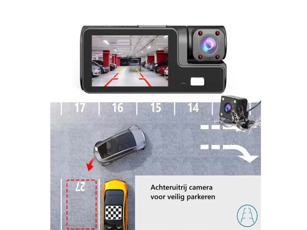 Dashcam met 3 Camera's – Full HD – Voor- en Achter camera – foto 7 – kavel bij XL Auctions