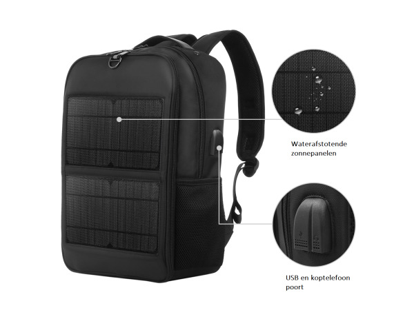 Solar rugtas - met 2 panelen – foto 6 – kavel bij XL Auctions