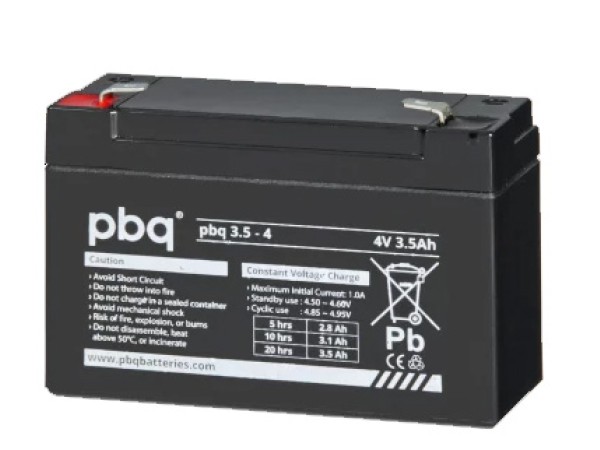 2X  PBQ3.5-4 – 4Volt – 3.5Ah loodaccu