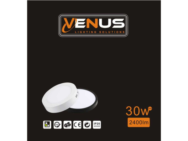 30x 30 x LED Paneel – Rond Opbouw – 30W – 3000K Warm Wit – IP20 – foto 5 – kavel bij XL Auctions