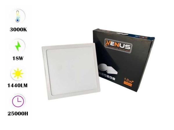 30x 30 x LED Paneel – Vierkant Opbouw – 18W – 3000K – IP20 – kavel bij XL Auctions