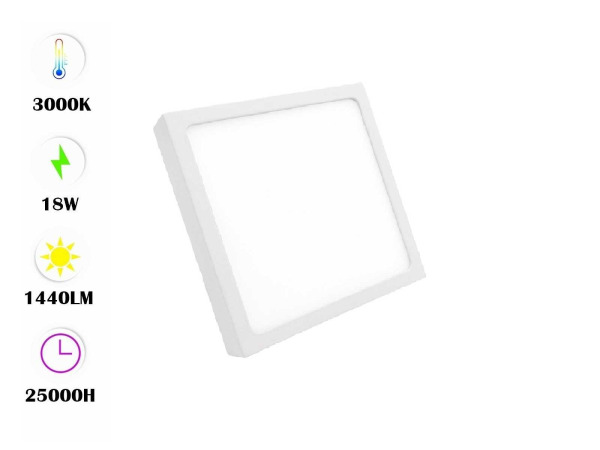 30x 30 x LED Paneel – Vierkant Opbouw – 18W – 3000K – IP20 – foto 2 – kavel bij XL Auctions